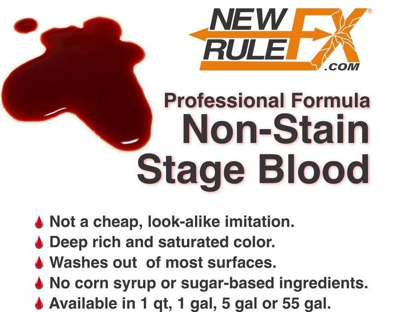 NewRuleFX Pro Wash Out Formula Stage Blood for Videos, Theatre, Motion Picture - 1 Quart