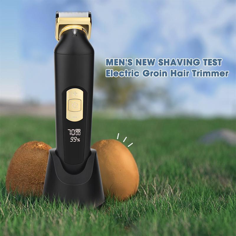 Electric Body Hair Trimmer, Waterproof Rechargeable Groomer with LED Display, Multifunctional Hair Trimmer for Chest, Arms, Groin, Legs