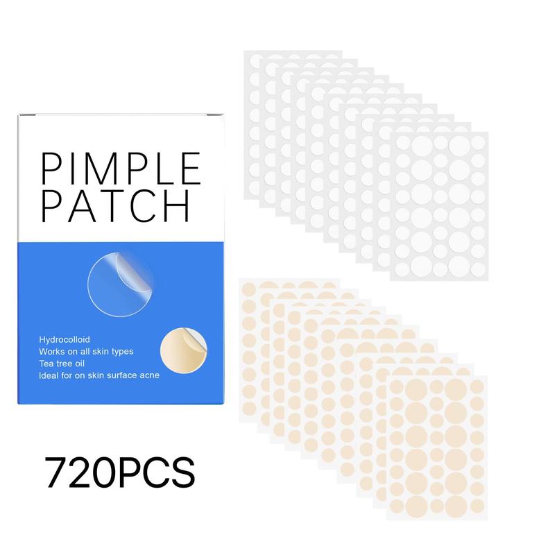 Round Acne Patches, 720pcs box Hydrocolloid Acne Cover Patches, Invisible Acne Patches, Skin Care Products for Women & Men