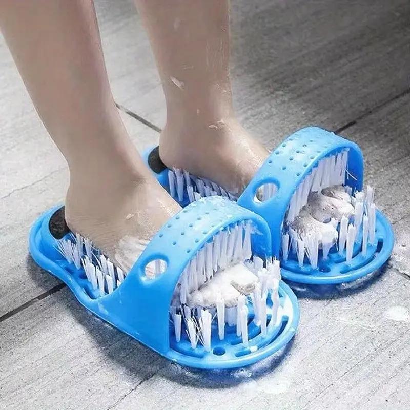 Feet Cleaner, Exfoliating Foot Massager and Slipper for Unisex Adults, Easy and Effective Foot Scrubber and Shower Spa, Simple and Convenient Feet Cleaning Brush