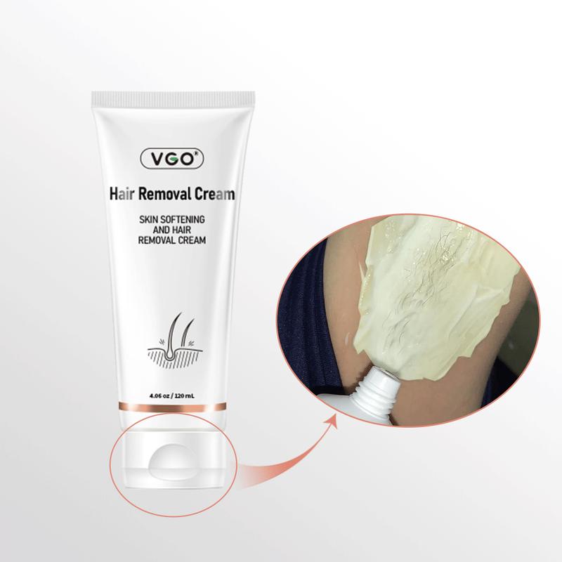 VGO Hair Removal Lotion Cream, 120ml   4.0oz Body Care Unisex-A2 Wax Gentle Jojoba Moisturizer Wipe Comfort Cosmetic