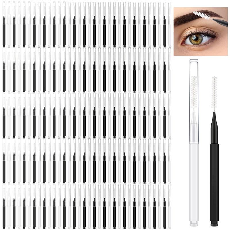 Micro Eyebrow Brush with Cap, 40pcs set Brow Lamination Brush, Spoolies for Eyebrow Eyelash, Brow Brush, Lash Filler, Eyebrow Lash Lift and Tint Tools