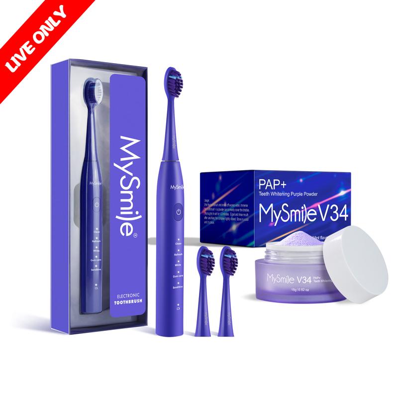 Livestream Special - MySmile Essential Sonic Electric Toothbrush+V34 Powder Bundle(Result May Vary)