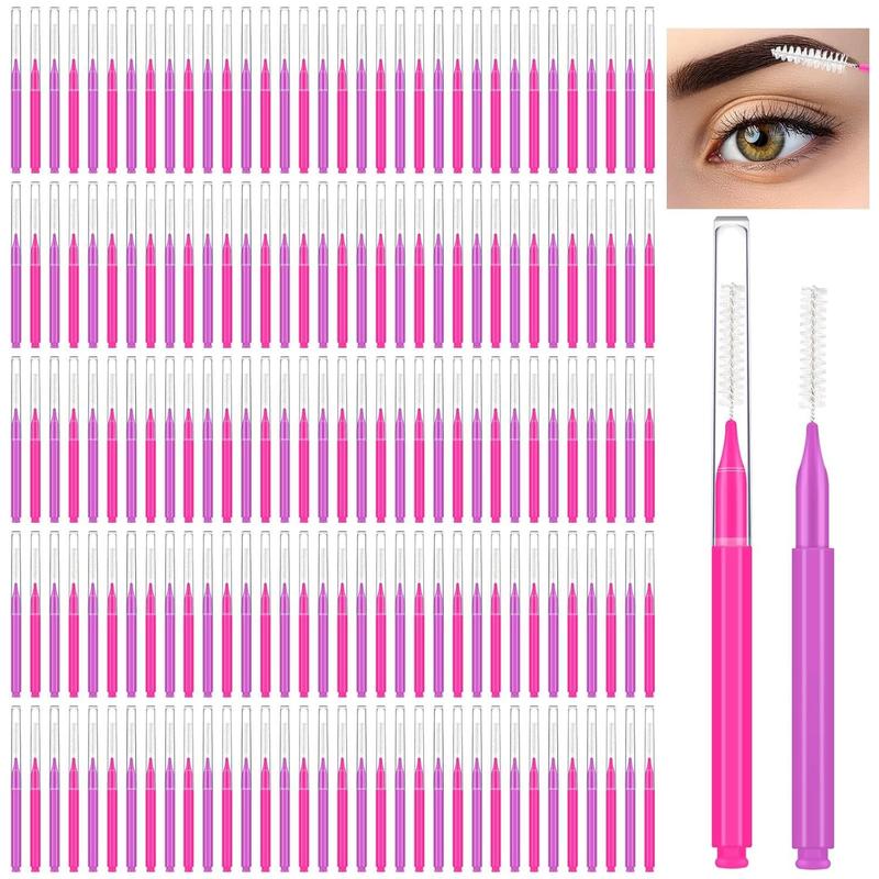 Micro Eyebrow Brush with Cap, 40pcs set Brow Lamination Brush, Spoolies for Eyebrow Eyelash, Brow Brush, Lash Filler, Eyebrow Lash Lift and Tint Tools