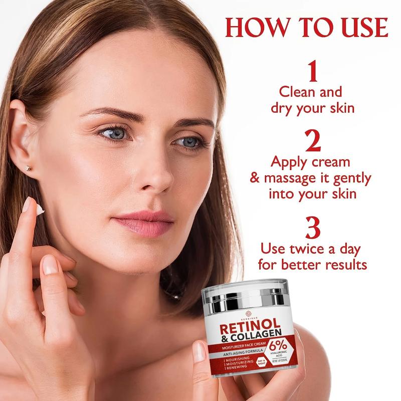 Anti-Wrinkle Cream for Face Helps with Dryness Fine Lines Saggy Skin Firming Retinol Cream