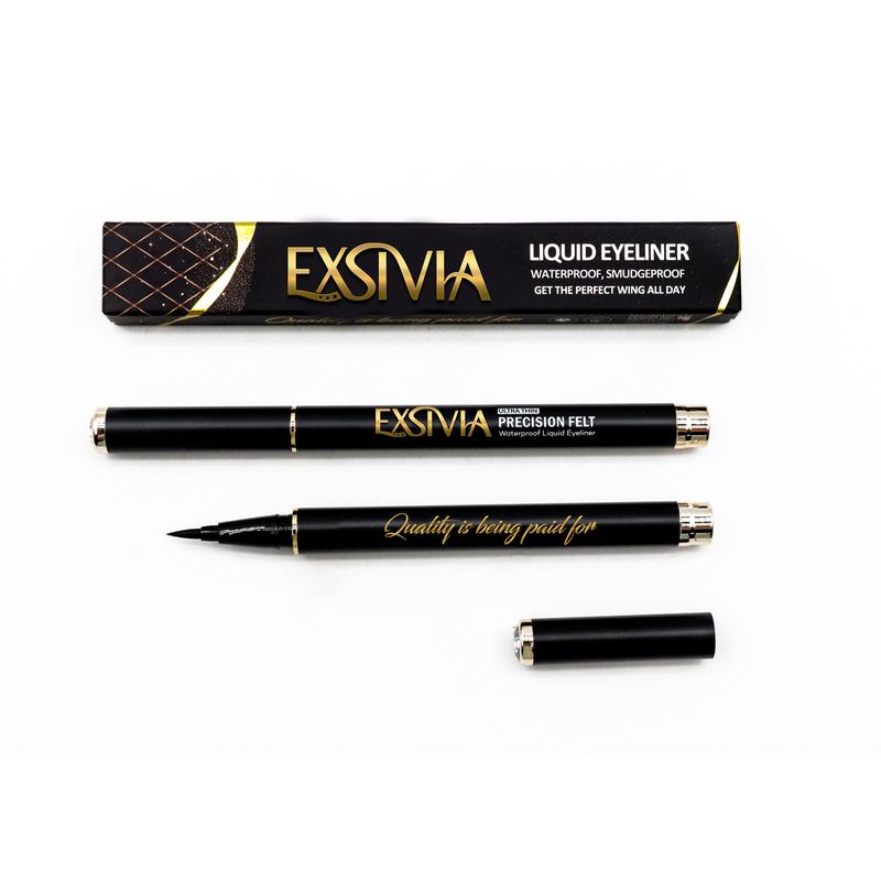 Exsivia Waterproof Premium Eyeliner Makeup for All-Day Wear, Deep Black Cosmetic Lipliner Eyeliner Pencil sweatproof eyeliner