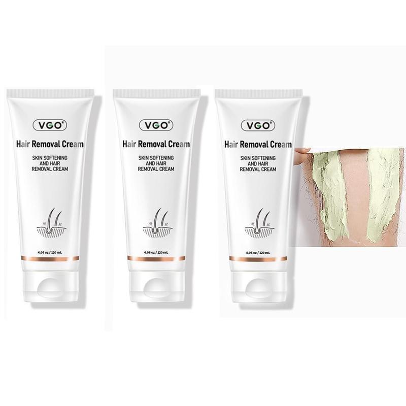 VGO Hair Removal Lotion Cream, 120ml   4.0oz Body Care Unisex-A2 Wax Gentle Jojoba Moisturizer Wipe Comfort Cosmetic