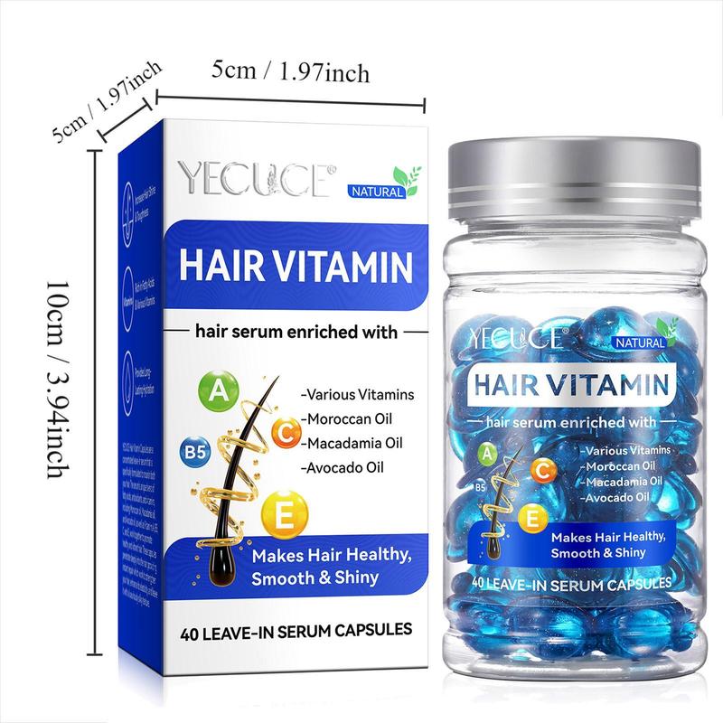 Hair Vitamin Capsule, 2 Boxes Hair Care Essential Oil Capsules, Moisturizing Dry & Split Ends Hair Serum, Hair Care Products for Women & Men