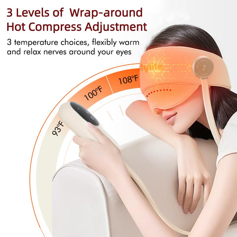 Head Massager, Forehead Massage for Migraine Relief Cap Help Sleep Temple Massager with Heated Eye Mask,  Head Wrap Massage Tool, Insomnia Pressure Relief Device, Perfect Present for Man Woman Thanksgiving, Christmas, New Year gift