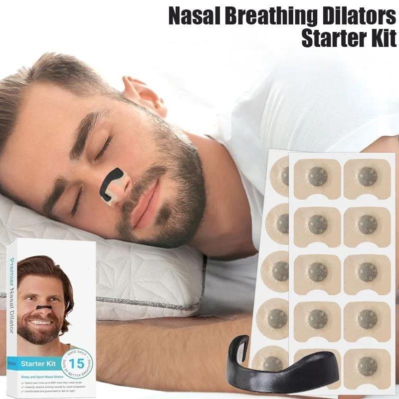 Magnetic Nasal strips, Breathing Refill Tabs Pack - Boost Oxygen, Improve Sleep Quality Snoring Solution- Sweat Resistant, Skin Safe Nasal Strips - Extra Strength Snore Stopper - 15 Pairs Breathable Anti-Snoring Skincare