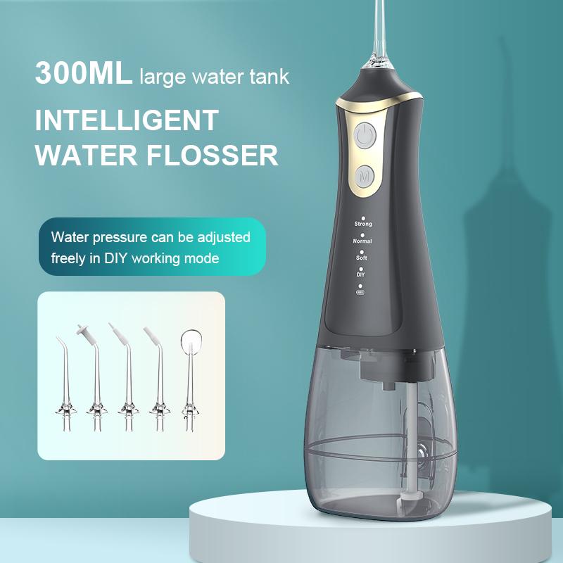 Halloween, Christmas Electric Water Flosser for Women, Men, Portable Oral Irrigator with 5 Nozzles for Home & Travel, Waterproof Teeth Cleaner, 4 Modes Teeth Cleaning Tool for Home & Travel, Water Flosser For Teeth, Fall Gift, Winter Gift, Gift