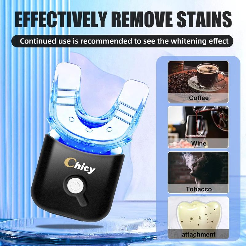 CHICY Original Teeth Whitening Kit Advanced Home Dental Whitening System with LED Light,No Sensitive gum and Enamel Safe Effective Tooth Stain Remover Whiter in 7 Days.