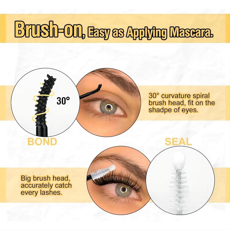 Fluffy Faux Eyelashes Eyelash Extension, 1 Set Natural Strip False Eyelashes Lash Extensions with Bond & Seal Stick, Summer Eye Cosmetic, Lash Extension Kit, Makeup Products, Christmas Gift