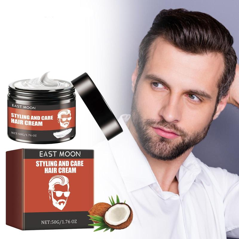 Men's Hair Styling Cream, Hair Care Cream, Long Lasting Moisturizing Hair Styling Cream, Natural Fluffy Hair Styling Cream for Daily Care