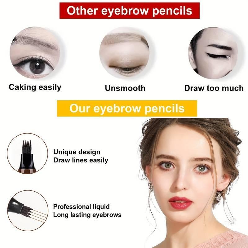 [Free shipping]Waterproof Eyebrow Pen,Microblading Eyebrow Pencil With 4Split Head, Natural Looking BrowsMakeup ( 5 Colors )