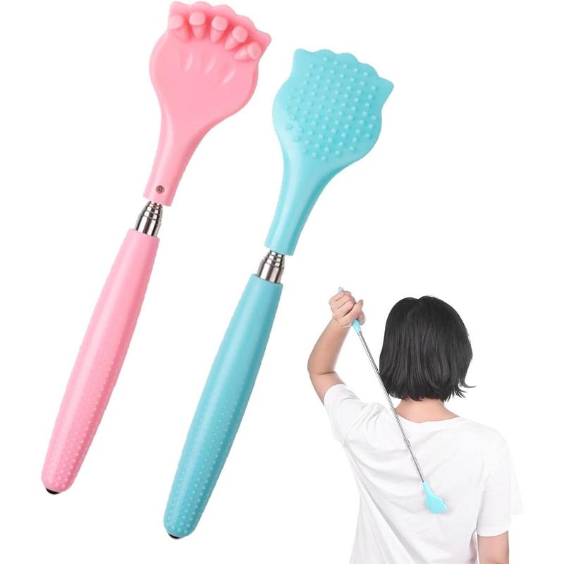 2Pcs Back Scratchers, Portable Expandable Back Scratchers, Non-Slip Handheld Massager, with Telescopic Handle for Tickling Massage of Head, Back, Legs and Other Body Parts