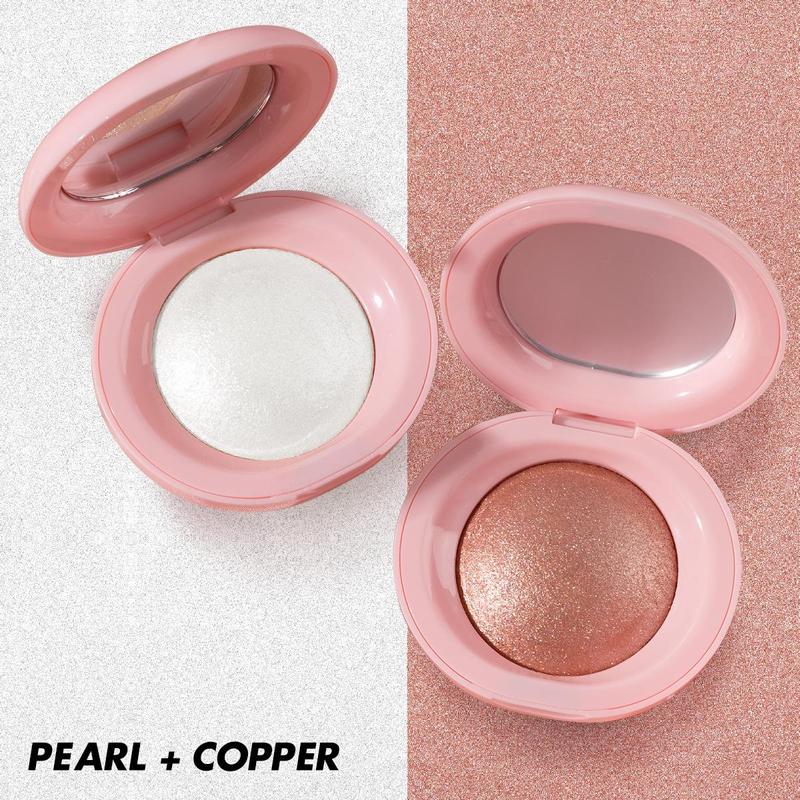 Shimmering Highlighter Powder, 2pcs set High-gloss Glittering Makeup Powder, Multi-use Makeup Powder for Eyeshadow Blush Lip Clavicle