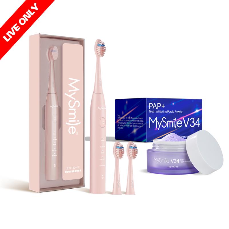 Livestream Special - MySmile Essential Sonic Electric Toothbrush+V34 Powder Bundle(Result May Vary)