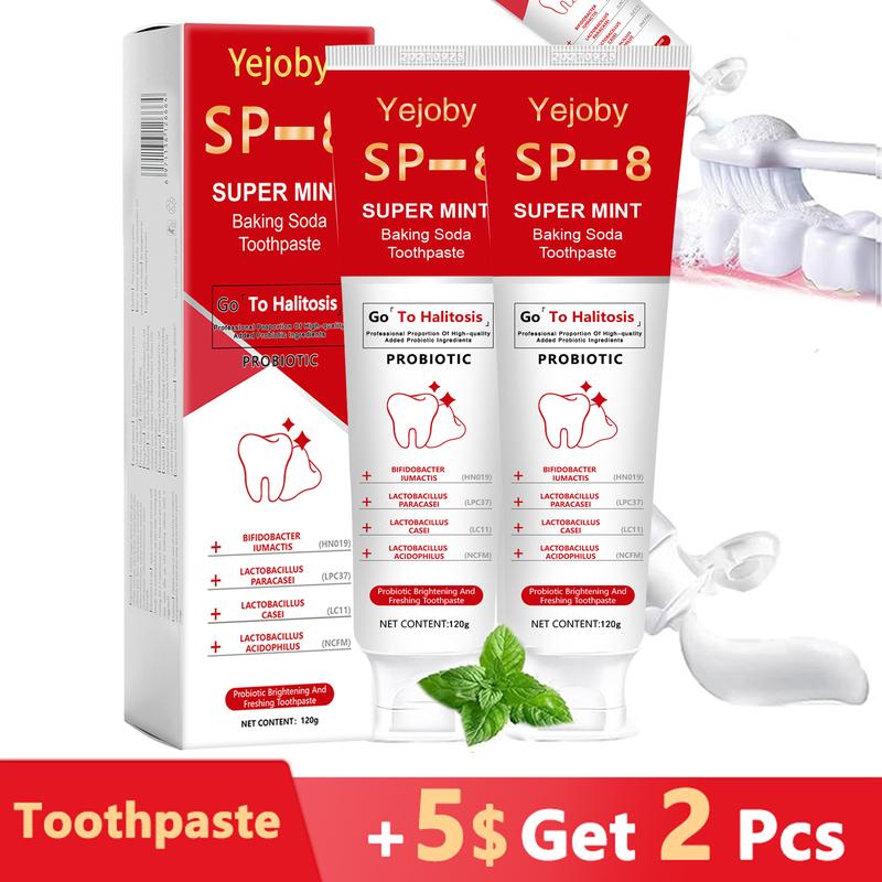 [+5$Get 2Pcs] SP-8 Probiotic Toothpaste, Free of Fluoride, Hydroxyapatite, Anti plaque, Oral Health Management triple whitening,SP-8,SP-6,SP8,SP6