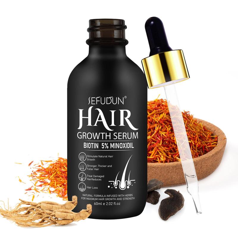 5% Minoxidil Hair Serum, Natural Formula Infused with Herbs, Strengthens Thickens and Fuller Hair, Suitable for Men and Women