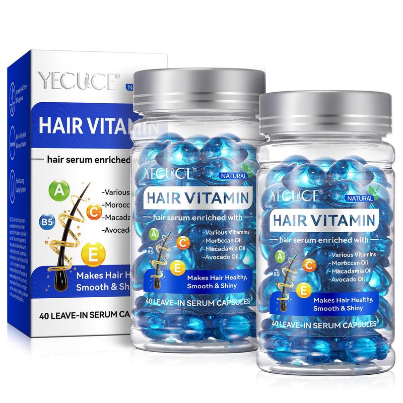 Hair Vitamin Capsule, 2 Boxes Hair Care Essential Oil Capsules, Moisturizing Dry & Split Ends Hair Serum, Hair Care Products for Women & Men