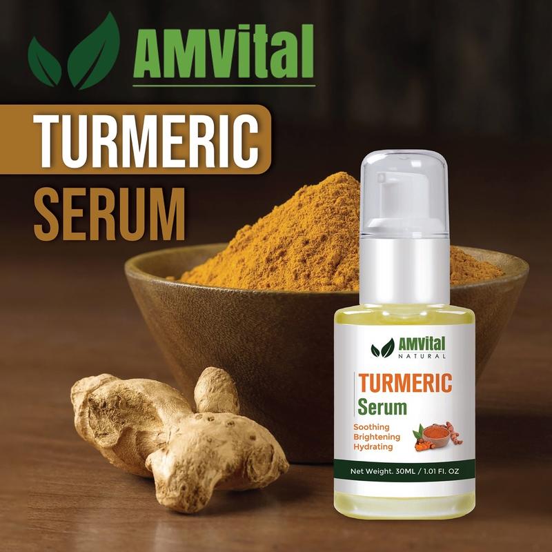 AMVital Turmeric Dark Spot Corrector Serum – Natural Skincare Solution to Moisturize & Repair Dry Skin, Enhance Skin Comfort, and Boost Radiance