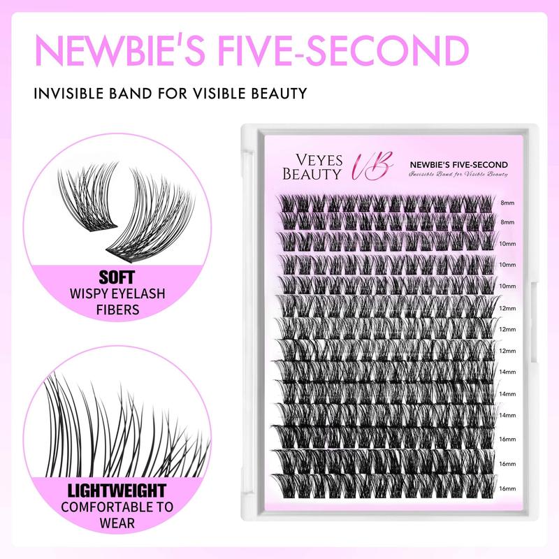 Individual Invisible & Ultra Thin Band False Eyelashes, 1 Set Natural Self Grafting Curl Eyelashes, Eye Makeup Enhancement False Eyelashes for Women & Girls