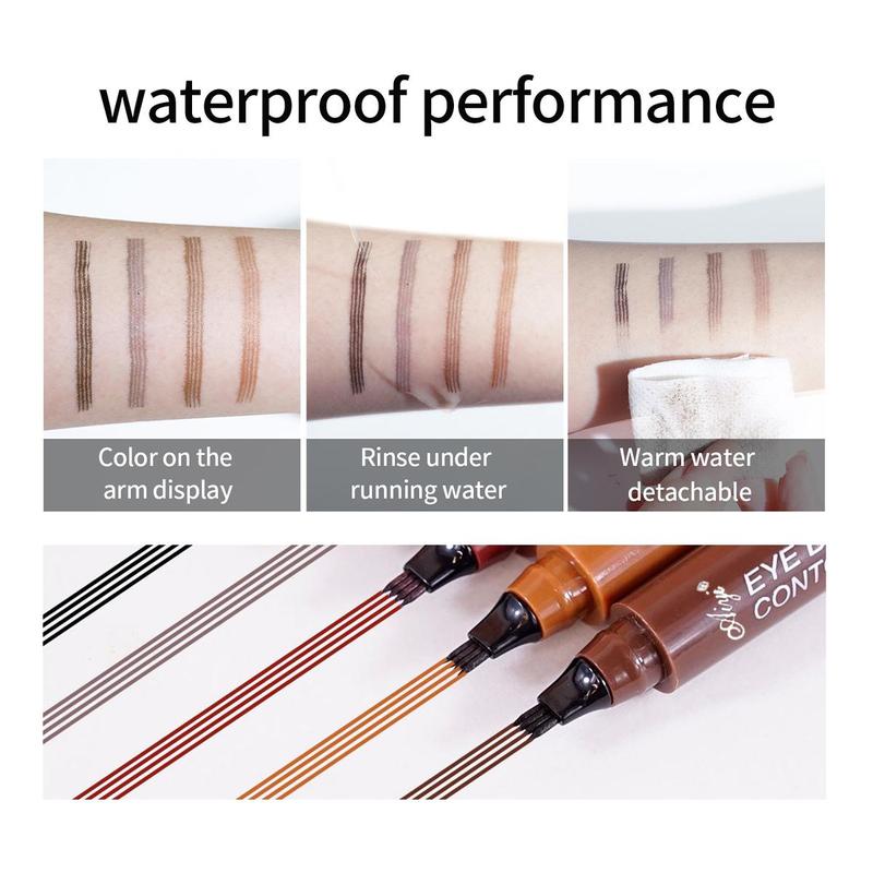 Four Claw Liquid Eye Brow Pen, 1 Count Waterproof Long-lasting Eyebrow Pencil, Sweat-proof Smoothing Tip Brow Styling Pen for Daily Use