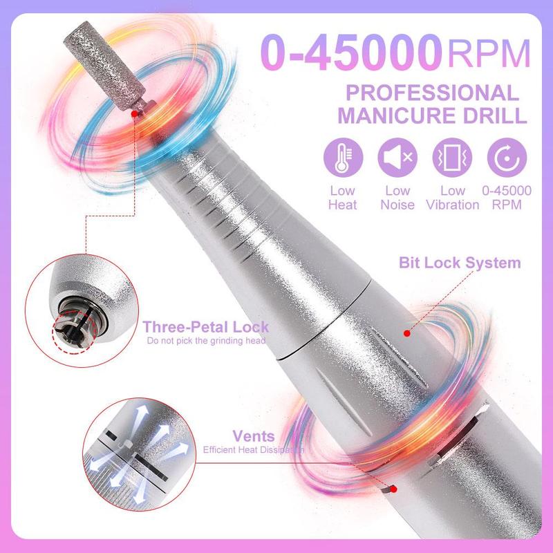 Professional Electric Nail Drill, 1 Box Portable Nail Drill for Hard Acrylic Nail Removal, Rechargeable Nail Drill Machine for Manicure and Pedicure Salon