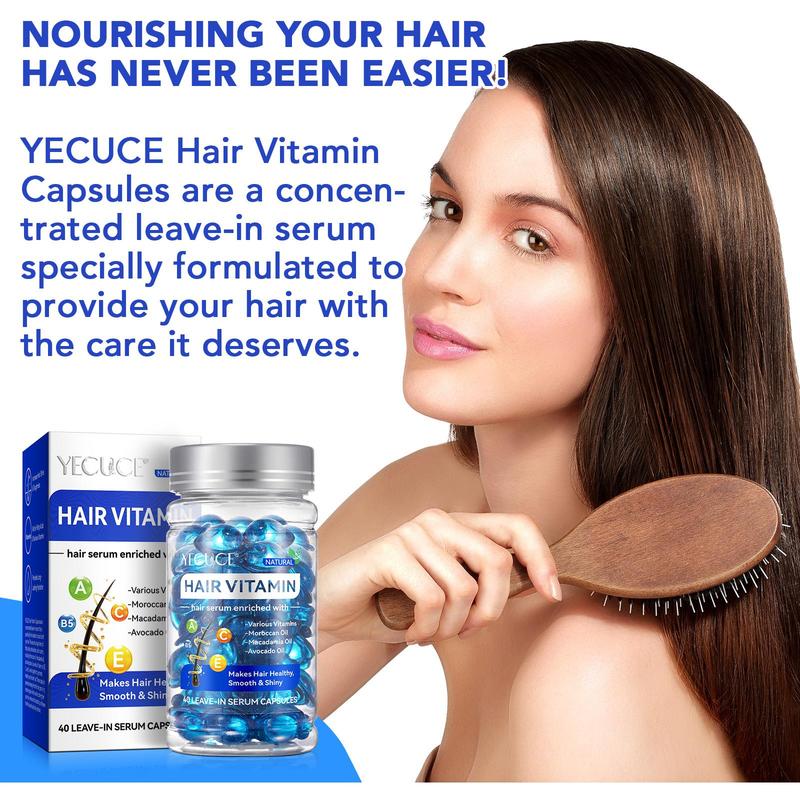 Hair Vitamin Capsule, 2 Boxes Hair Care Essential Oil Capsules, Moisturizing Dry & Split Ends Hair Serum, Hair Care Products for Women & Men