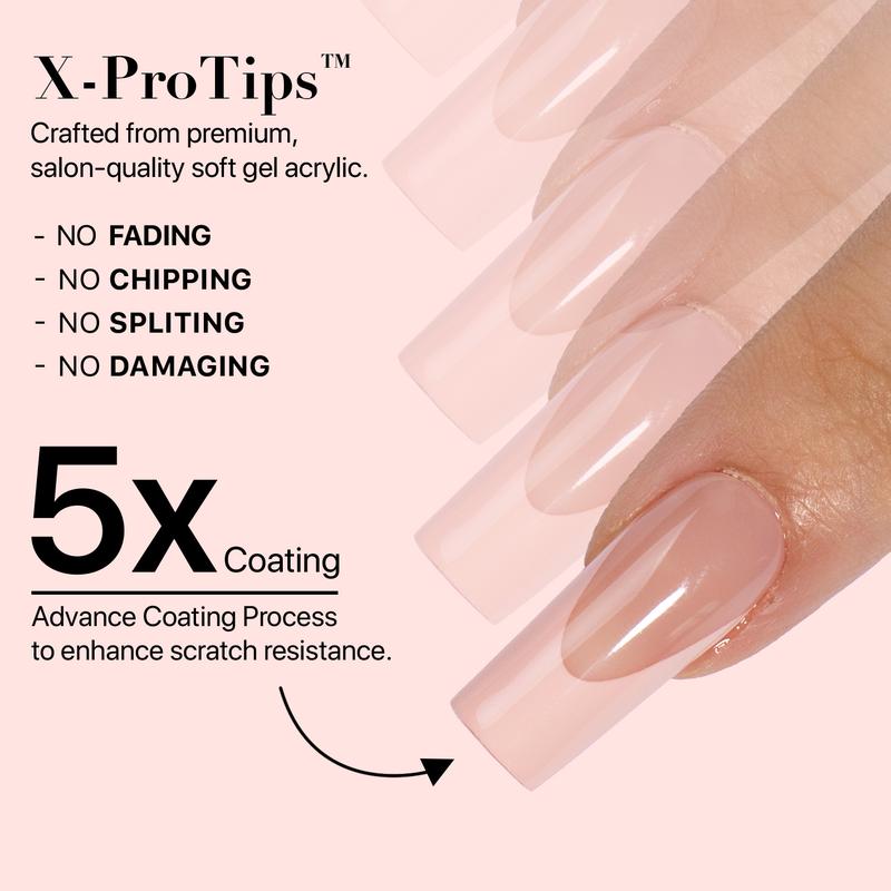 SXC Cosmetics X-Pro Tips French Tip Press On Nails, Skin Tone Series Starter Kit  for DIY Nail Art Nail Polish Polish