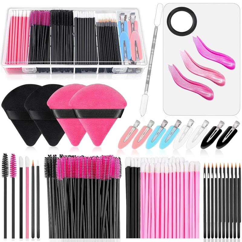 Mixed Styles Disposable Makeup Tool Set, 234pcs Makeup Tool Including Mascara Wands Eyebrow Brushes, Lip Brushes, Hair Clips, Fashion Makeup Tools for Women