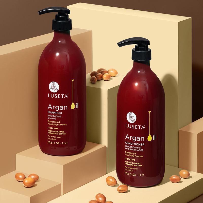 Luseta Argan Oil Hair Care Set - Shampoo Conditioner Hair Mask Serum for Damaged Hair