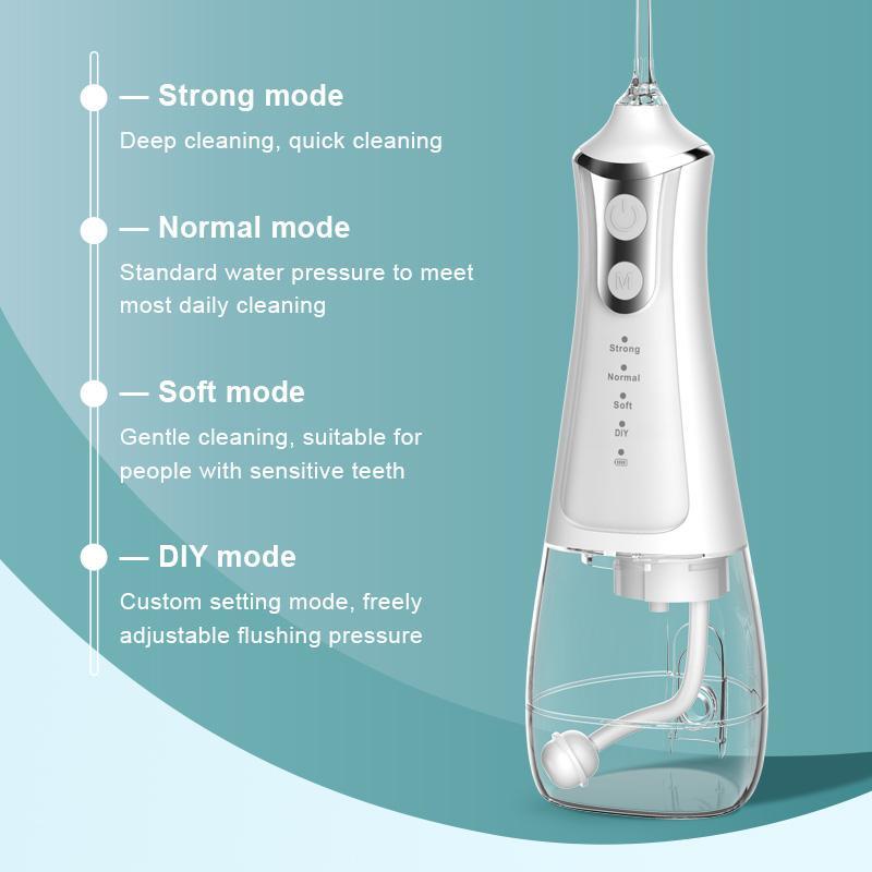 Halloween, Christmas Electric Water Flosser for Women, Men, Portable Oral Irrigator with 5 Nozzles for Home & Travel, Waterproof Teeth Cleaner, 4 Modes Teeth Cleaning Tool for Home & Travel, Water Flosser For Teeth, Fall Gift, Winter Gift, Gift