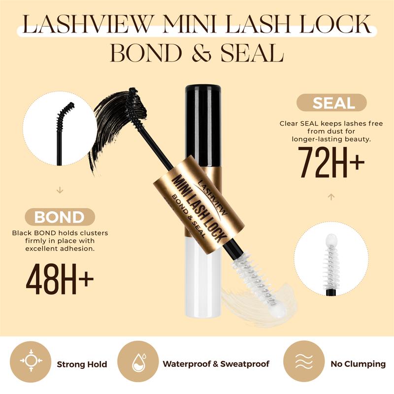 Lashview Bond&lock and Remover Kit for Cluster Lash Extensions Lower irritation 48 Hours longer retention time