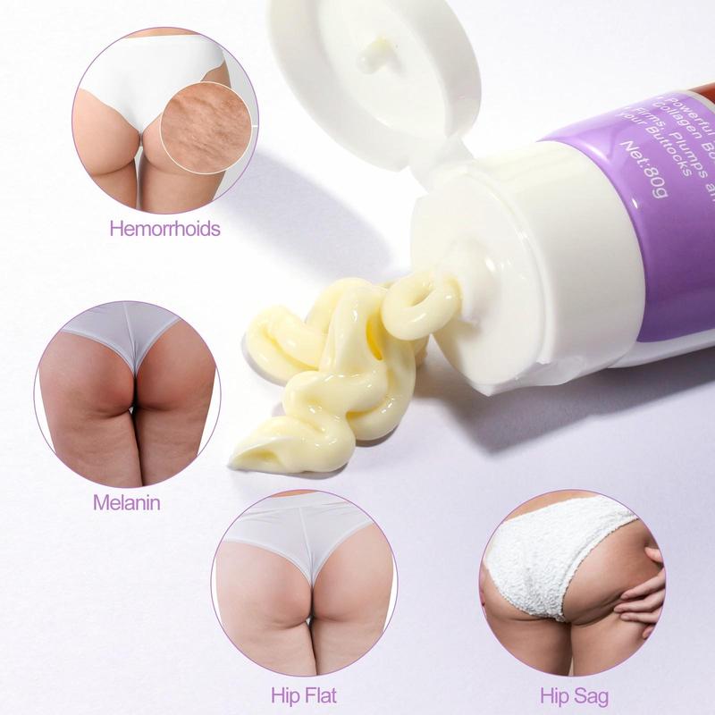 Buttocks Cream, 2 Counts Natural Buttocks Cream, Carefully Formulated with Natural Plant Oils and Collagen, for Women Daily Use