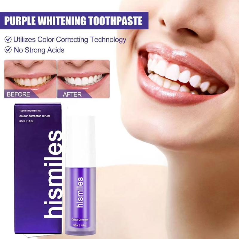 TAKUMI Hismile v34 Colour Corrector Tooth Stain Concealer, Teeth Brightening Booster, Purple Toothpaste, Colour Correcting, Hismile V34 Outdoor toothbrush Camping electric toothbrush Oral Whitening