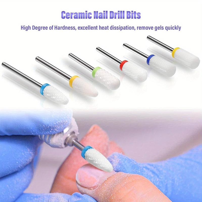 Nail Drill Bits Set, 20pcs Professional Ceramic Diamond Cuticle Drill Bits for Nails, Electric Efile Nail File Bits for Acrylic Gel Nails Manicure Pedicure