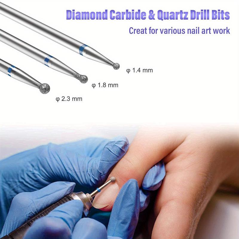 Nail Drill Bits Set, 20pcs Professional Ceramic Diamond Cuticle Drill Bits for Nails, Electric Efile Nail File Bits for Acrylic Gel Nails Manicure Pedicure