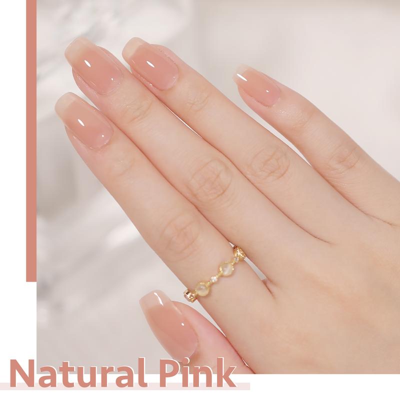 GAOY 1301 Sheer Nude Gel Nail Polish, 16ml Jelly Natural Pink Translucent UV Light Cure Gel Polish for Nail Art DIY Manicure and Pedicure at Home