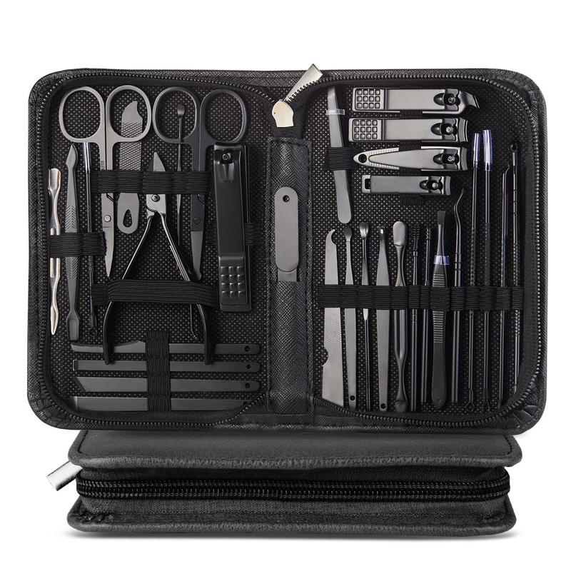 Professional Manicure Set with Storage Case, 32pcs Summer Portable Multi-functional Nail Grooming Set Pedicure Care Tools, Nail Cutter Kit Wallet, Nail Kits, Fall Gift, Nail Transitions, Christmas Gift