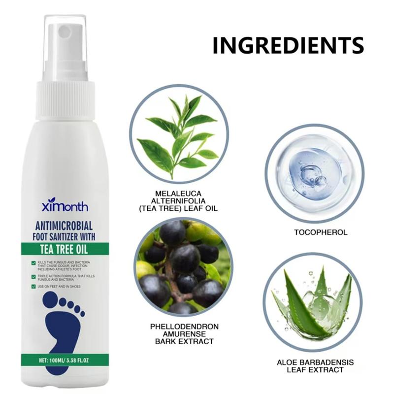 Foot Spray with Natural Tea Tree Oil Foot Care Foot Support Foot Moisturizer Deodorant Dryness