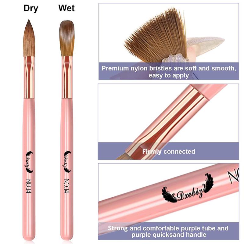 Professional Nail Art Brush Set, 3 Counts set Soft Bristle Nail Art Brush, Manicure Tool for Women & Girls, Nail Art Tool Set