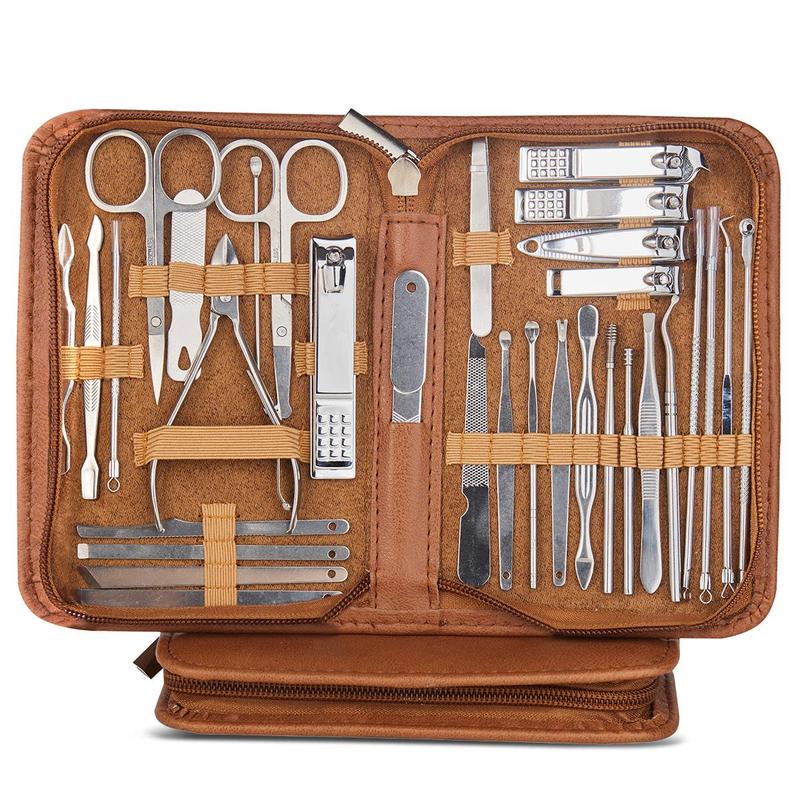 Professional Manicure Set with Storage Case, 32pcs Summer Portable Multi-functional Nail Grooming Set Pedicure Care Tools, Nail Cutter Kit Wallet, Nail Kits, Fall Gift, Nail Transitions, Christmas Gift