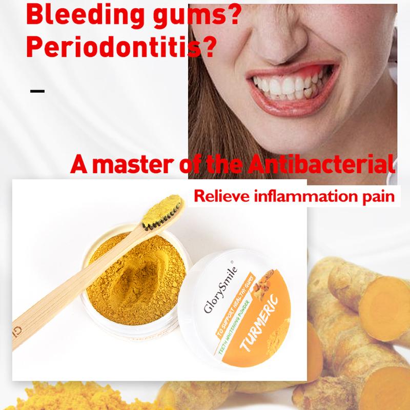 Glory Smile Turmeric Tooth Powder Curcumin Tooth Stain-Removing Tooth Scaling Powder White Tooth Washing Powder 30g