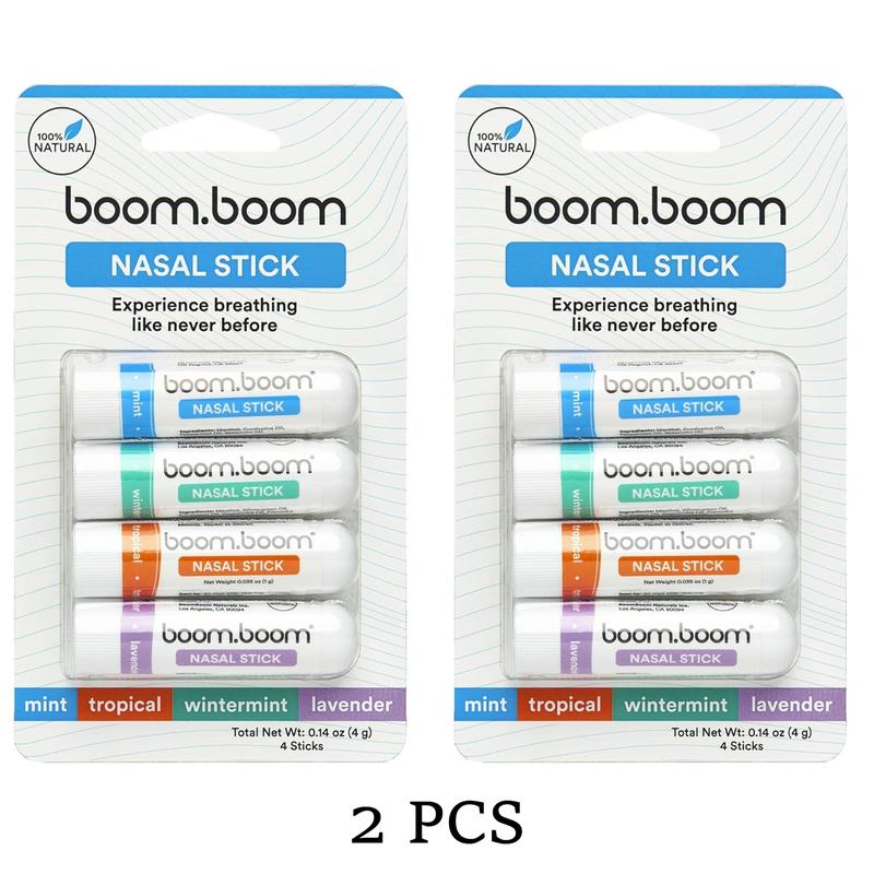 Nasal Stick inhalers (4 Pack) Boom Boom Powerful Essential Oil  Vapors  | Featured on Shark Tank| Breathe In Life Carrier & Essential Oils,for nic | Sleep Powerful Nasal