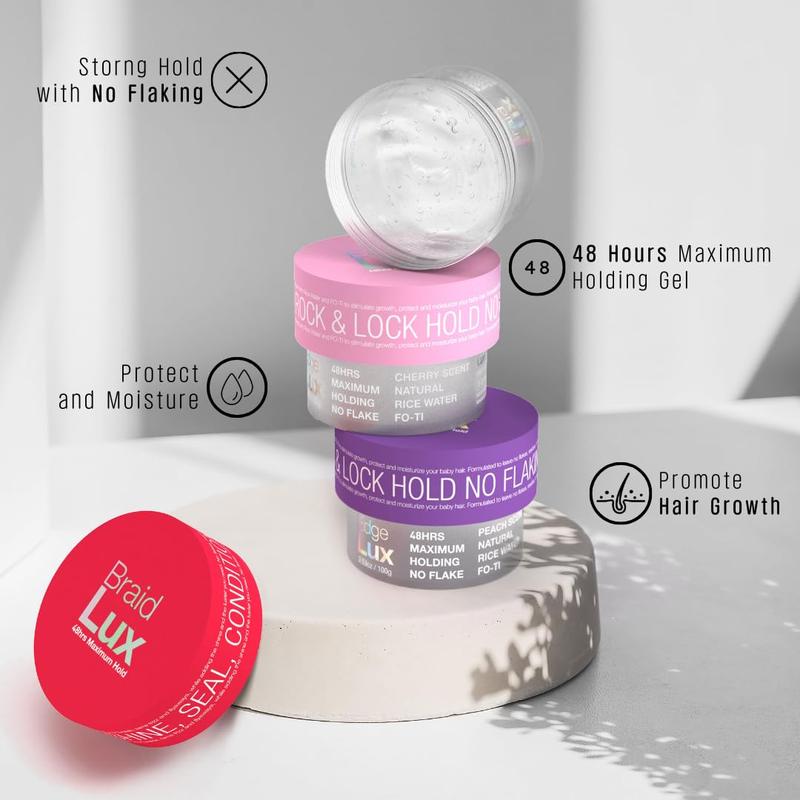 Lux Collection Edge Lux Edge Control Wax 48 Hour Maximum Hold No Flaking Natural Ingredients Scented Conditioning Styling Hair Gel Edge Tamer