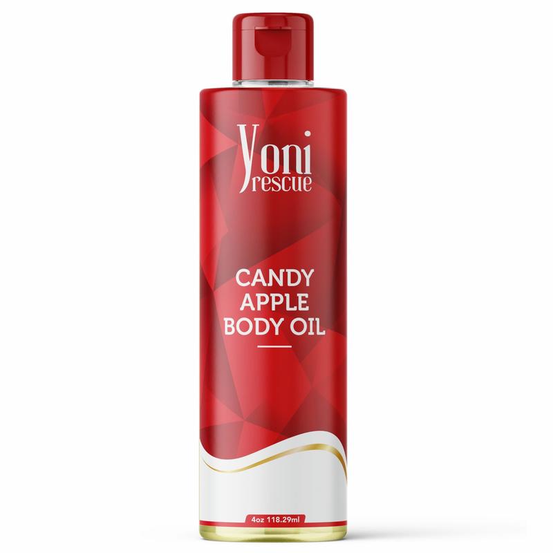 Candy Apple Body Oil, 4oz, with Apricot, Jojoba, Avocado Oils & Vitamin E Oil, Fast-Absorbing, Nourishes and Hydrates Skin, Skin Repair, Body Care, Ideal for All Skin Types,  Apple Fragrance Moisturizer by Yoni Rescue