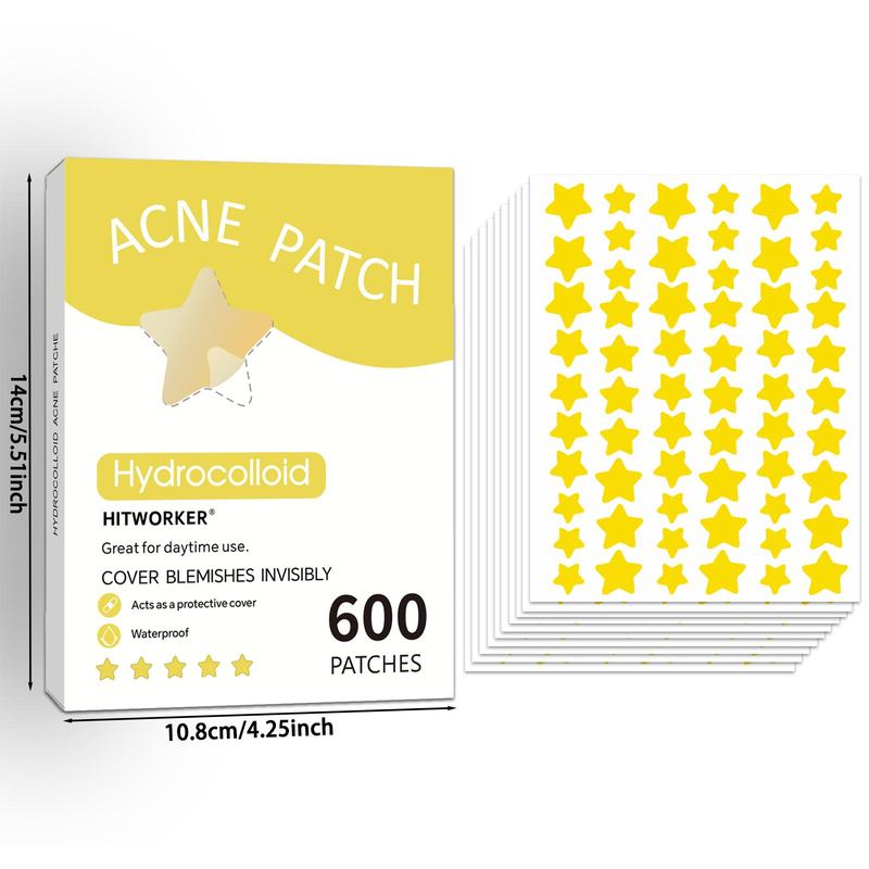 Star Shaped Acne Patch, 600pcs box Hydrocolloid Acne Cover Patch, Waterproof Acne Patches for All Skin Types, Skin Care Products