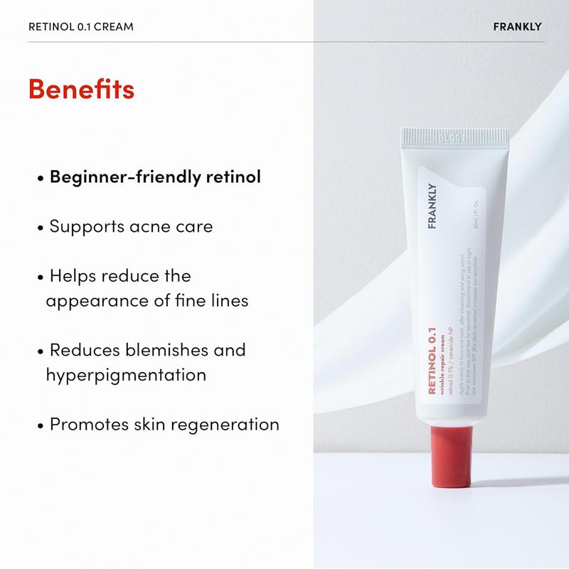 Frankly - Retinol 0.1 Cream 30ml | RETINOL FOR BEGINNERS, PREVENT FINE LINES EARLY